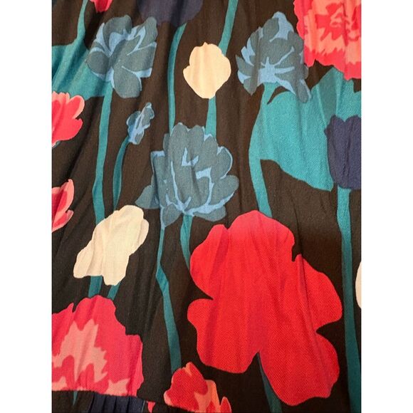 Kate Spade New York Floral Tiered Midi Skirt Colorful Flowers Size‎ L - Picture 8 of 10